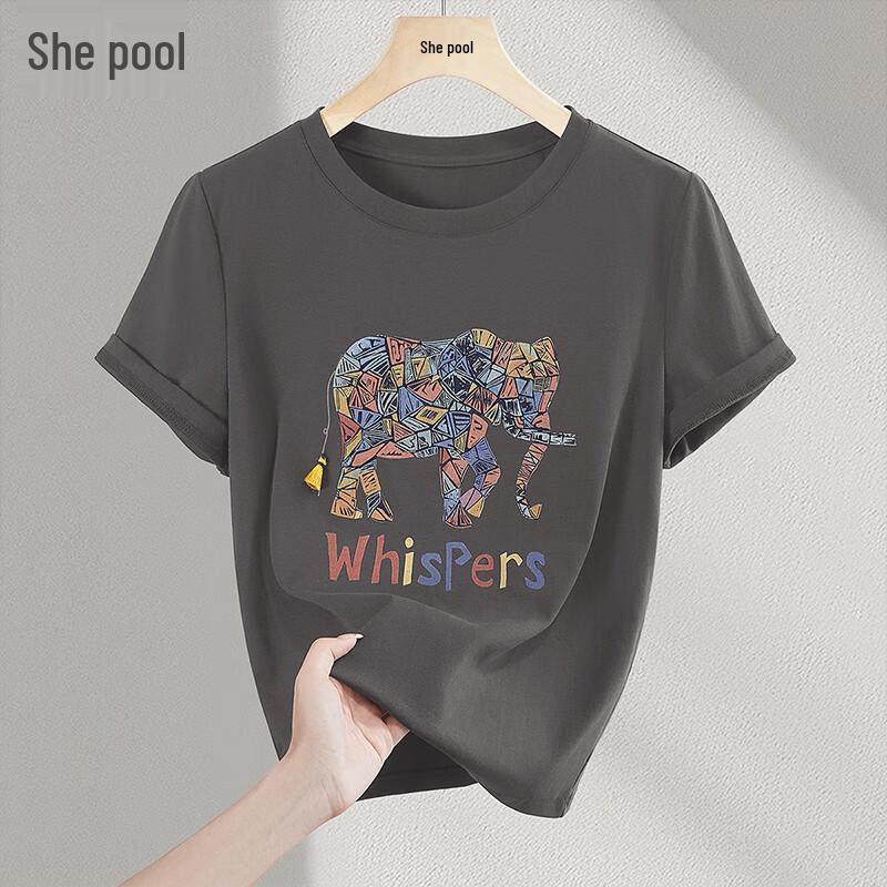 Women s Printed Round Neck Short Sleeve T-Shirt XXL