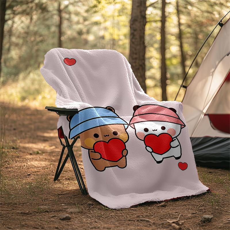 Bubu Dudu Theme Printed Blanket - Perfect for Couch, Bed, Travel & Outdoor Use | Machine Washable, Cozy & Durable.
