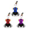 Girls Ringmaster Circus Costume Sequin Shoulder Tassel Sleeve Cutout Back Patchwork Bodysuit Mini Top Hat Headband