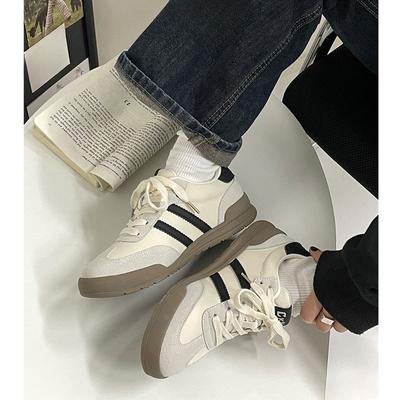Retro Leather German Training Shoes Women's Spring Summer New Versatile Breathable Soft Baseplate Shoes Casual Sports Shoes