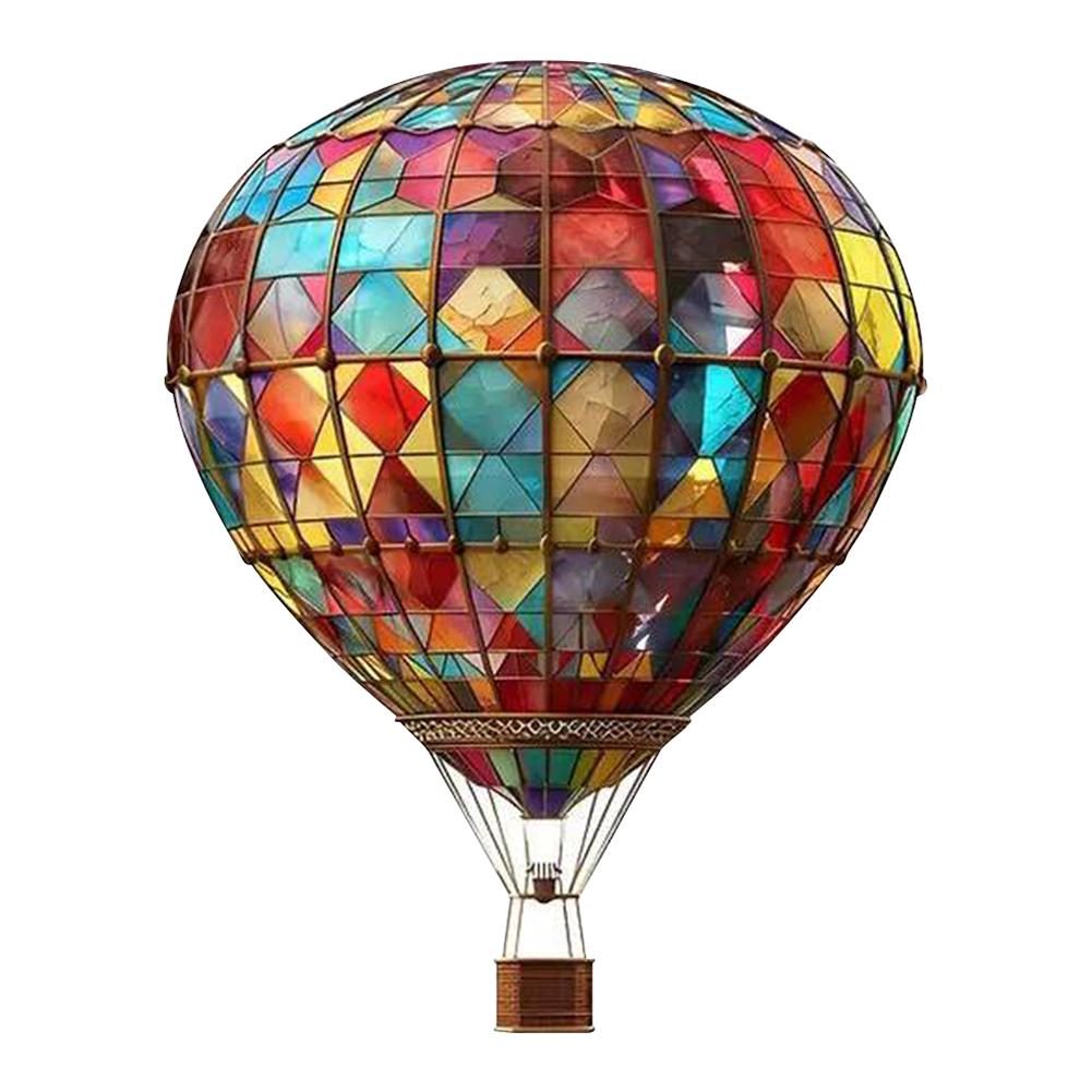 Hot Air Balloon Sun Catcher Colorful Stained Hangable Ornament Lantern Pendant for Outdoor Garden Terrace Yard Balcony Patio