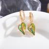 High-End European & American Zircon Heart Earrings – Colorful, Elegant Hoops, Clips & Dangles for Women
