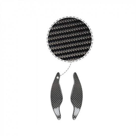 2x Real Carbon Fiber Steering Wheel Paddle Shifter Cover For BMW 3 5 7 G20 G30