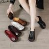 Summer Top Layer Cowhide Casual Women's Sandals Ethnic Style Genuine Leather Soft Sole Comfortable Breathable Slippers Beef Tendon Sole Sandals