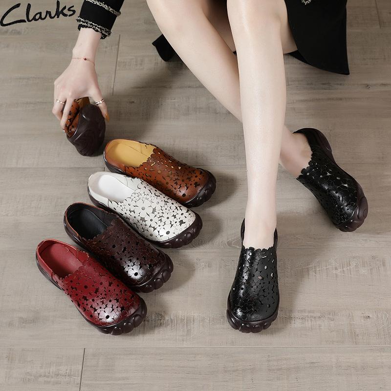 Summer Top Layer Cowhide Casual Women's Sandals Ethnic Style Genuine Leather Soft Sole Comfortable Breathable Slippers Beef Tendon Sole Sandals