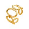 18K Gold Geometric Hollow Stainless Steel Open Ring