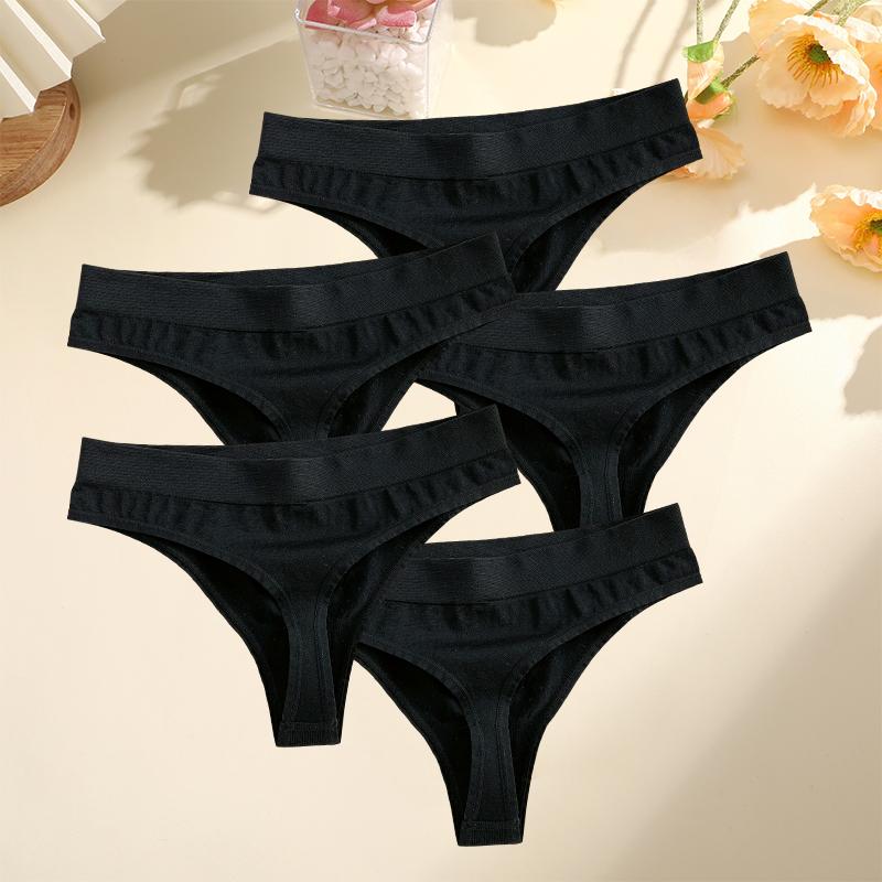 FINETOO 5PCS/Set T-Back Intimates Lingerie Sexy Women Seamless Panties Breathable Thong Underwear for Female Intimates Lingerie