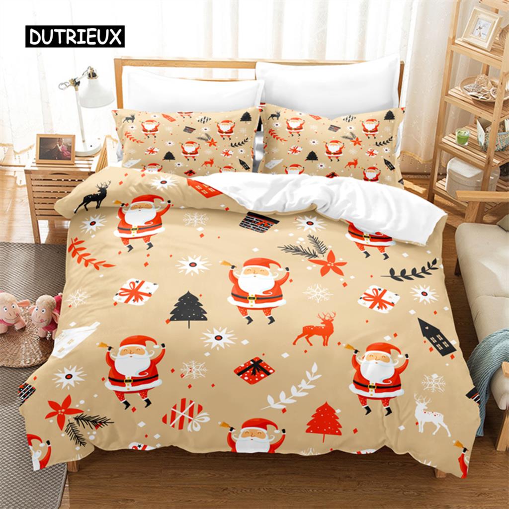 

Рождественский Постельный Комплект Набор Пододеяльников 3d Постельное Белье Цифровая Печать Постельное Белье Королевский Размер Постельный Комплект Модный Дизайн EU single(135x200cm)