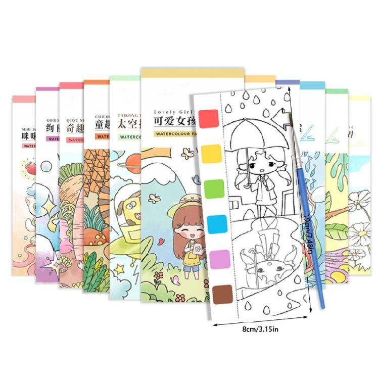 Educational Watercolor Drawing Diary Included Art Brush and Watercolor Paint For Kids Beginner Artists Outdoor Painting