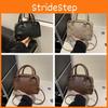 Stylish Korean Fashion Simple Solid Color Stitched Vintage Handbag For Women