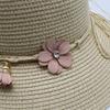 Flower Straw Hat Women'S Summer Small Fresh Beach Hat Parent-Child Hat Foldable Sun Hat Outdoor Bucket Hat