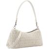 Calvin Klein Elegant Niche Design Pleated Armpit Bag Mixed Material Shoulder Bag Medium Size Women's Milk White