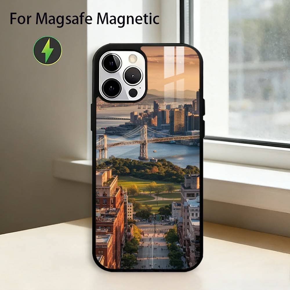 Landscape A-Art Phone Case For iPhone17,16,15,14,13,12,11 Plus,Pro Magnetic For Magsafe Wireless Charging