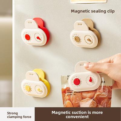 Food Sealing Clips, Sealing Clips for Snacks, Magnetic Fridge Stickers, Kitchen Moisture-proof Clips, Cat Food and Rice Bags