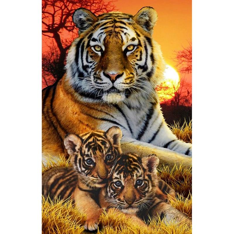 Tiger DIY 5D Diamant Malerei voller Platz/Runde Bohrer Tier Diamont Stickerei Kreuzstich Strass Mosaik Home Decor Geschenk