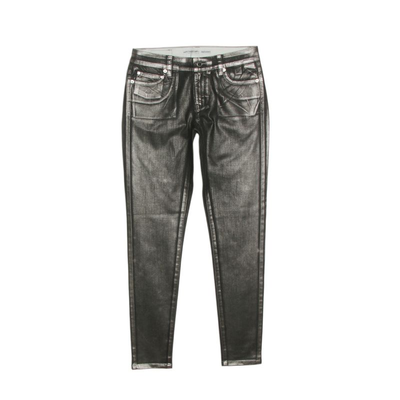 

Брюки-карандаш из пепельного цвета с покрытием, облегающего кроя, модные и красивые Black 10 yards (similar)