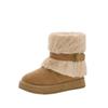 Women's Large Size Soft Sole Winter Warm Non-slip Fur One Snow Boots Padded Lined Ankle Boots Outdoor Sports Cotton Boots