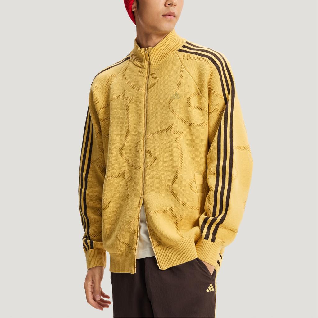 adidas FW25 Anno del Cavallo Edizione Limitata Capodanno Cinese 3 Strisce Felpa con Zip Sportiva Casual Lavorazione a Maglia Larga Top da Uomo KE4061