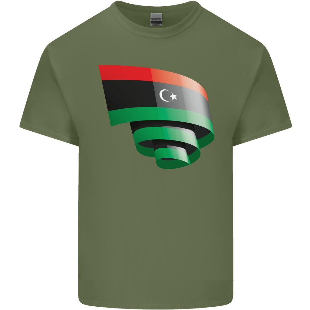 Curled Libya Flag Libyan Day Football Unisexs Light Cotton TShirt