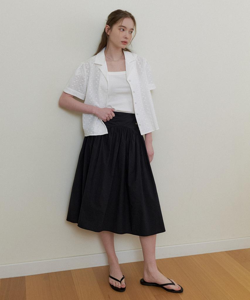 THE PENNY May Shirring Skirt - Black