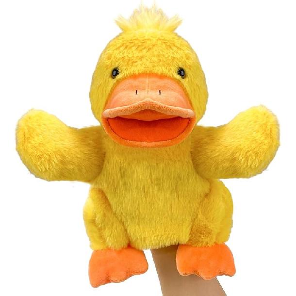 Duck Puppets, Realistic Stuffed Animal Puppets for Toddlers to Adults, 9 with Movable Mouth P-duck