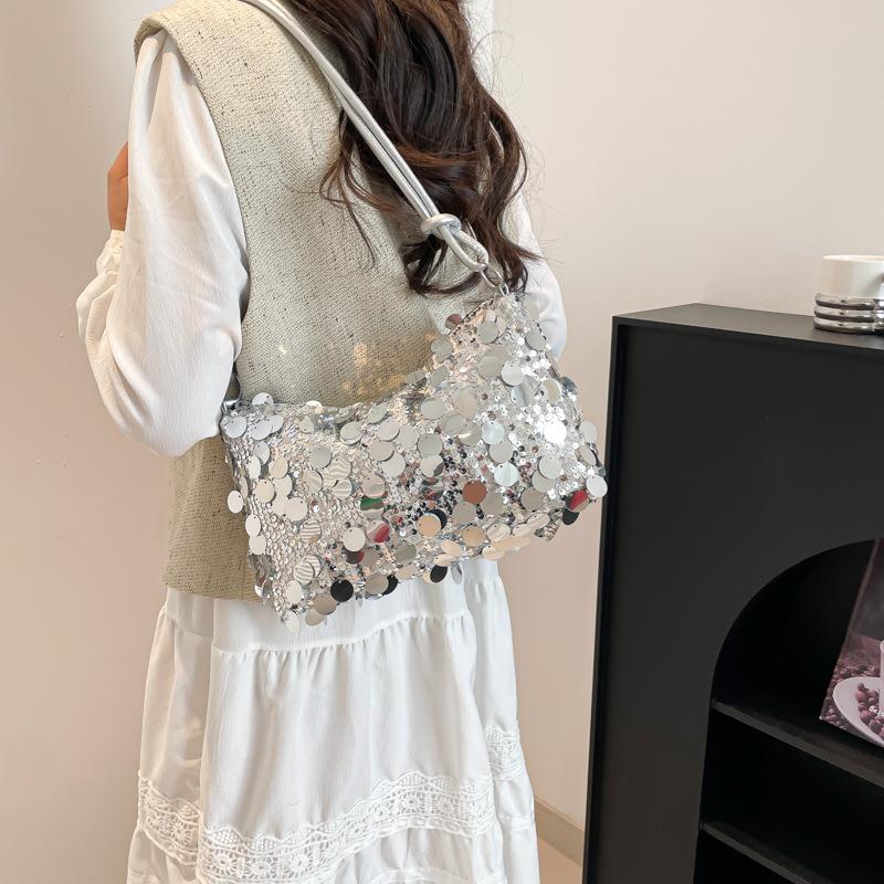 2026 Neue Damen Pailletten-Schultertasche Glitzernde Abend-Clutch Tasche Fashi Funkelnde Unterarmtasche für Party Hochzeit Cocktail