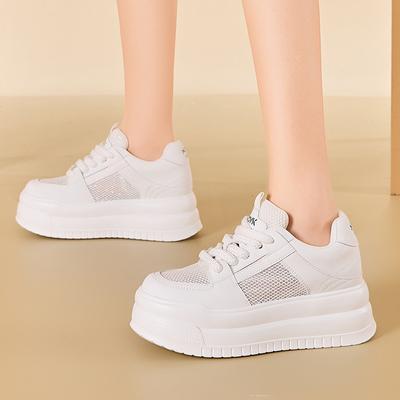 Nieuwe veelzijdige platform witte schoenen dames lente en zomer hoogteverhogend casual witte schoenen niche board schoenen