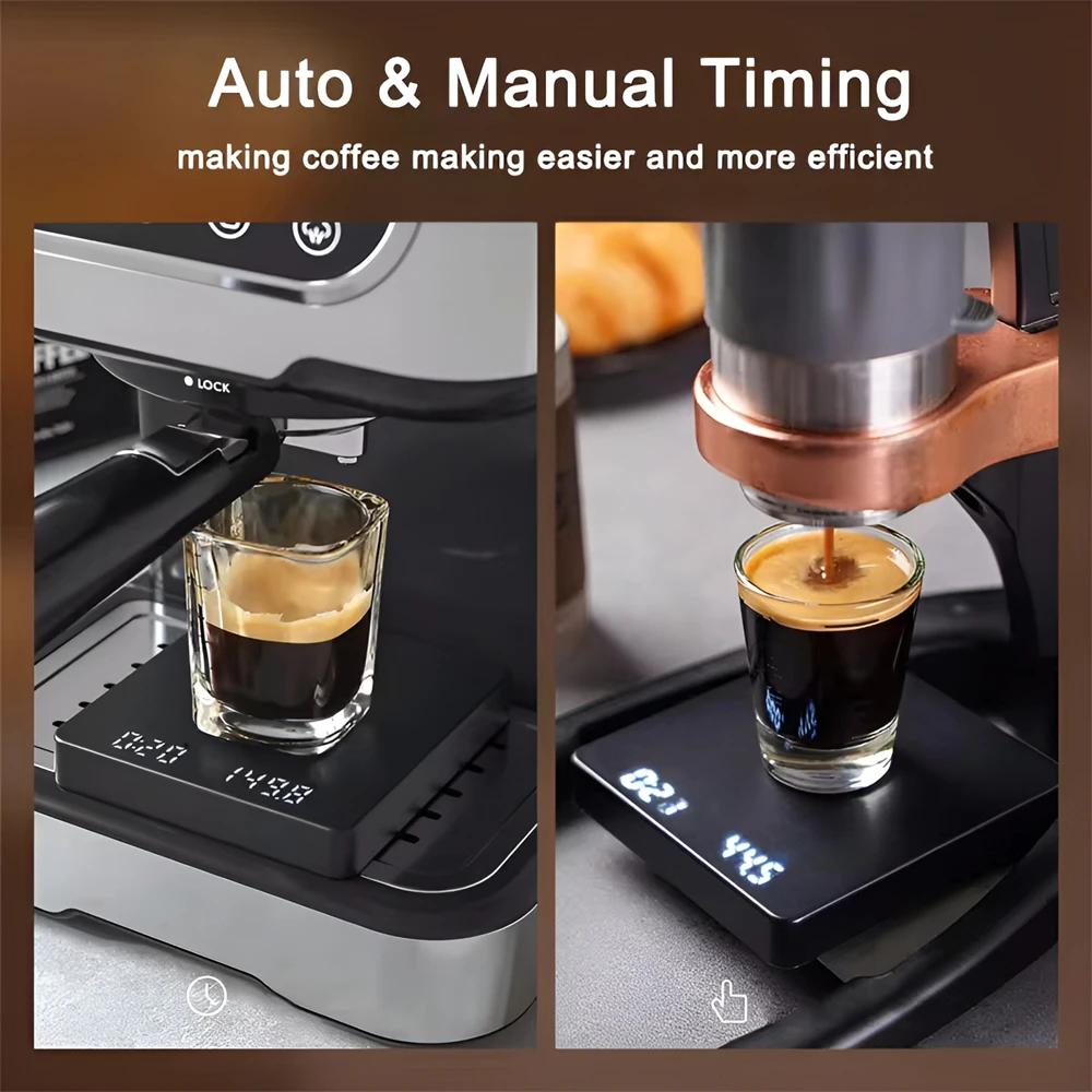 Digital Espresso Coffee Scale with Timer Pour Over Drip Espresso Scale LCD Display 3kg/0.1g High Precision Auto Power Off
