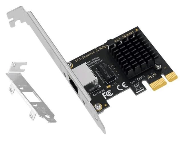 

High Speed PCIe Expansion LAN RTL8125BG RJ45 Compatible with 2.5Gbps Card, Chipset, 2500/1000/100Mbps Ethernet, Port, Windows/Linux/Mac (2 Pieces)