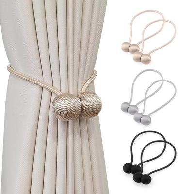 1/2 Stück Magnetische Fenstergardinen Raffhalter Halter Lounge Vorhangclip Seil Schnallen Für Schlafzimmer Wohnzimmer Vorhang Einfarbige Heimdekoration