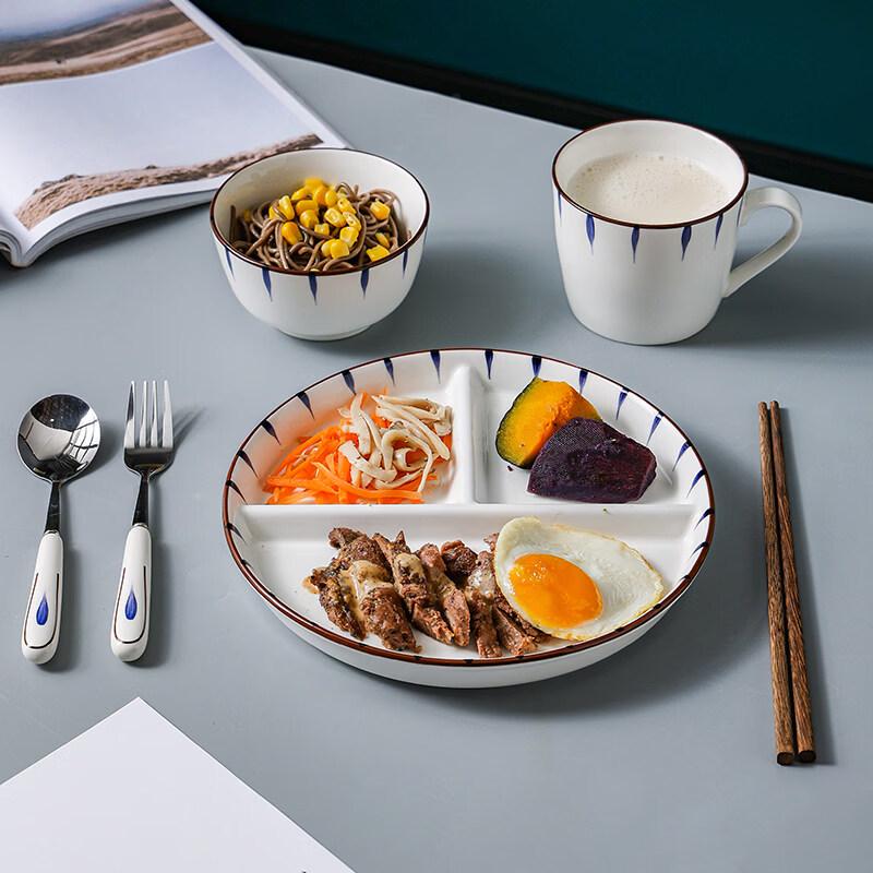 Japanese Style Ceramic Compartment Meal Plate