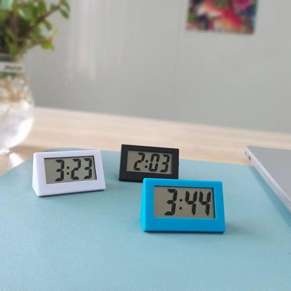 1Pcs Time Display Mini Triangle Clock Simple Desktop Electronic Clock For Home Bedroom Office Car