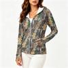 Women Lightweight Zip Up Hooded Jacket with Pockets Long Sleeve Sun Protection Printed Outdoor Activewear