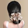 Hair Tie Double Layer Pleated Bowknot Design Hair Band Adjustable Elastic Hair Rope Soft Non-Slip Hair Accessory