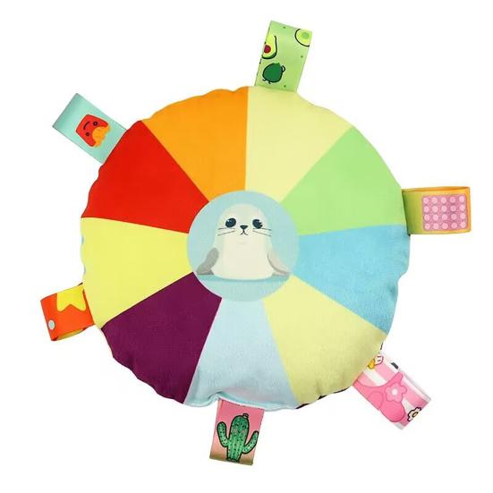 Flying Disc Soft Dog Toy Rainbow Plush Flying Saucer Pet Toss Toy with Bell Interactive Outdoor Training Puppy Chew Toy for Small Medium Large Dogs