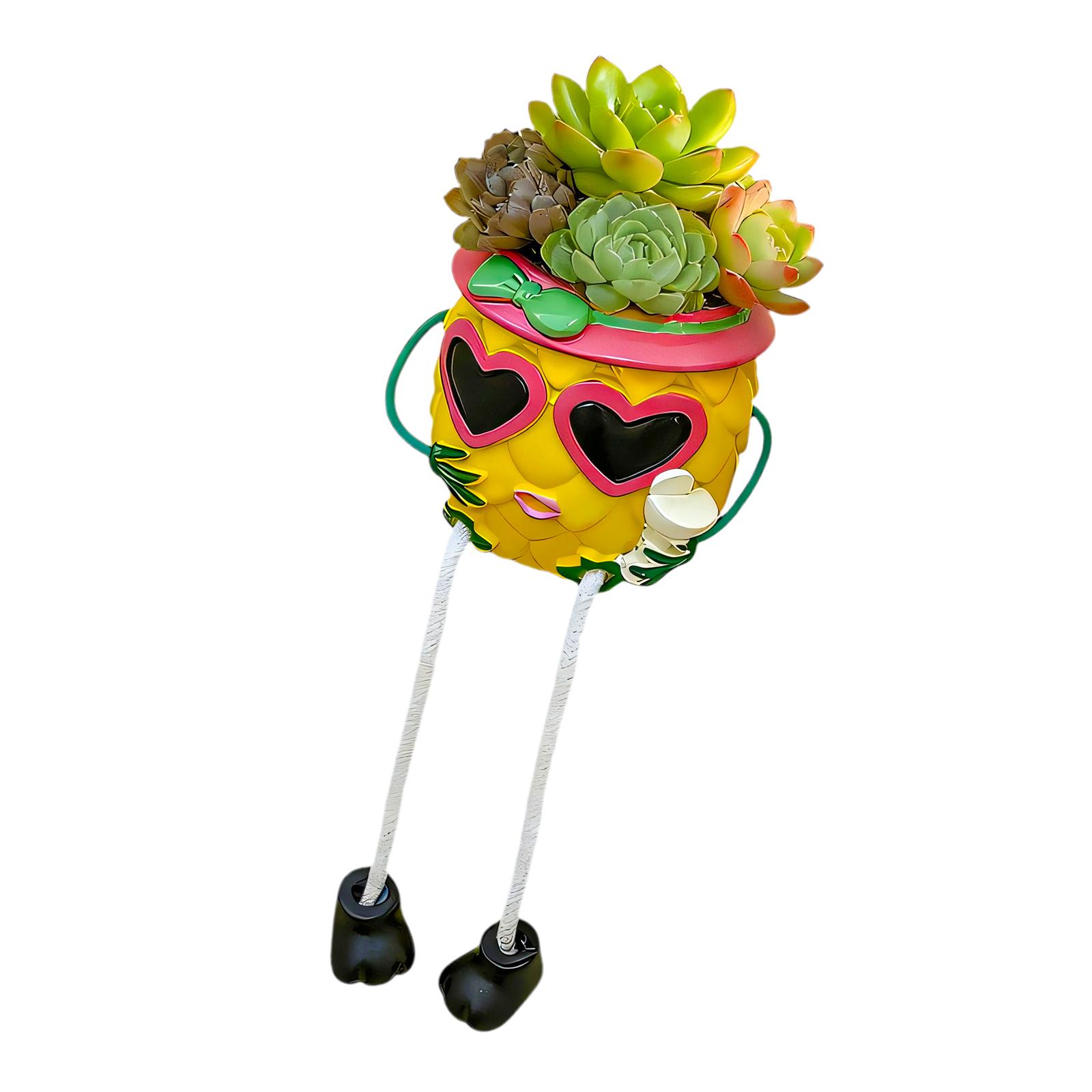 

Small Pineapples Shape Planter With Detachable Feet Plant Pot Hanging Planter for Small Spaces and Indoor Gardening розовый