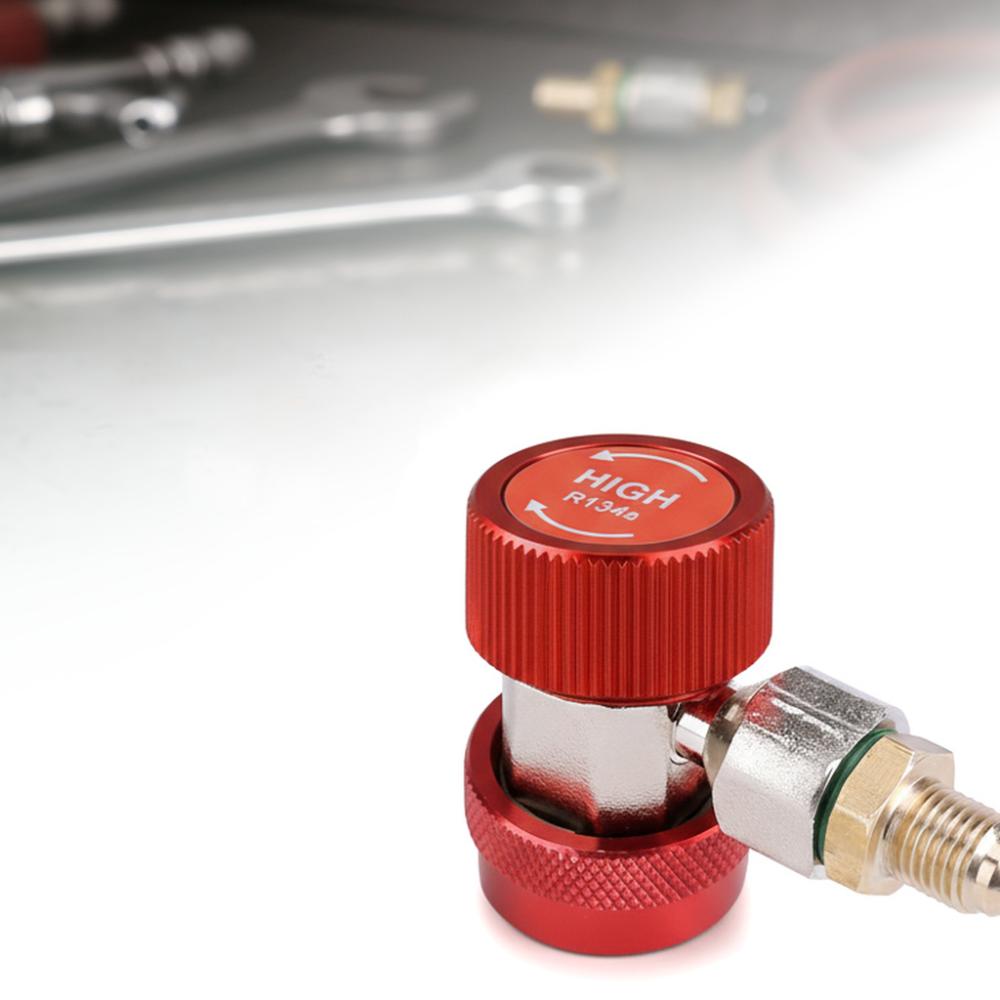 R134 a/C Air Conditioning Coupler Adapter with Extractor Valve Core 1/4 Inch Fitting Low and High AC Coupler Easy To Connect