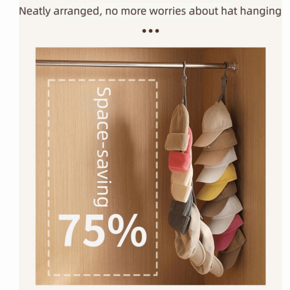 With 8 Non-Slip Clips Over-The-Door Hat Organizer Shock Proof Cap Storage Hooks  Wall