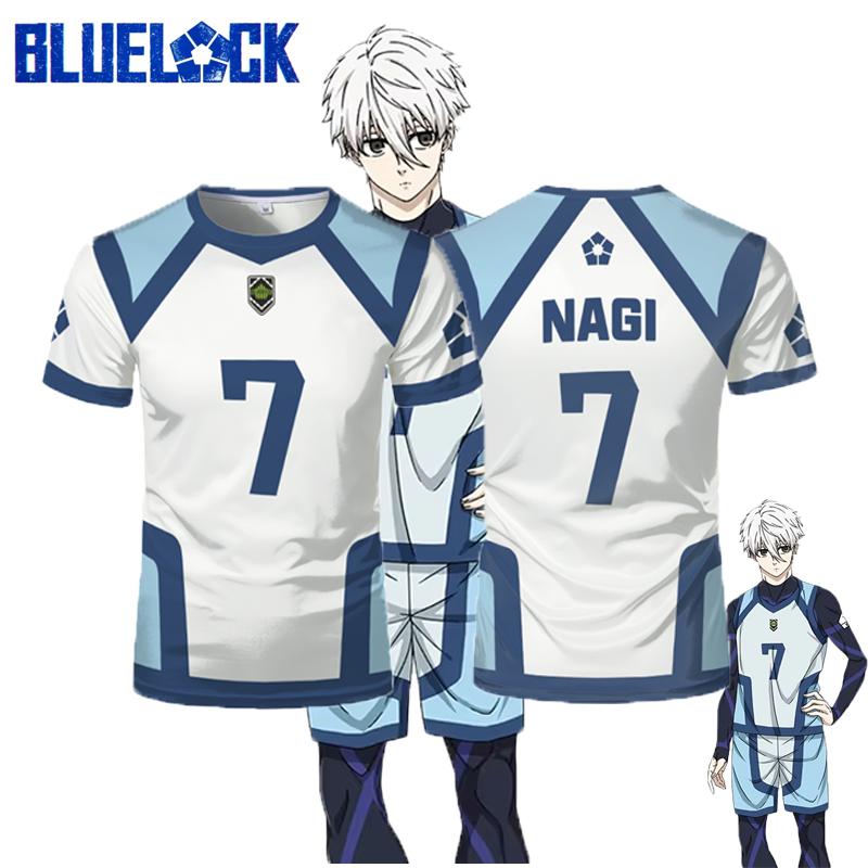 Popular Blue Lock Jersey Nagi Seishiro Uniform 3D Print Kids Anime T-Shirt Summer Men Women Cosplay Sports Football Top