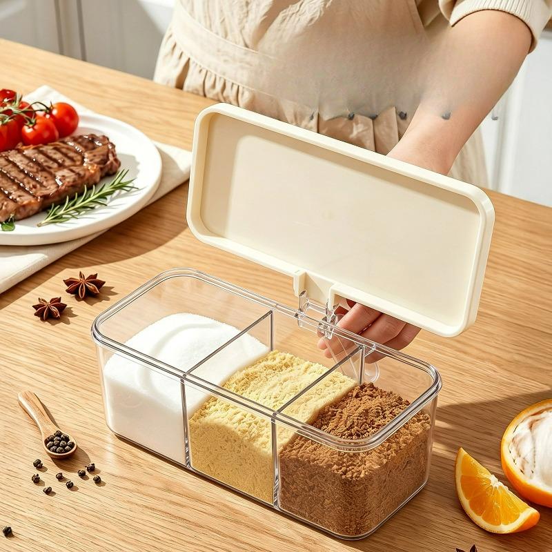 Seasoning Box Household Kitchen Integrated Multi-grid Seasoning Can Combination Set Seasoning Salt Storage Seasoning Bottle