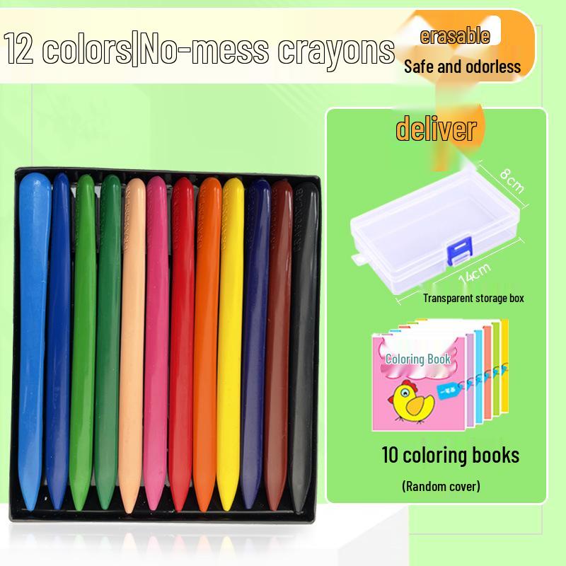 Triangular Washable Children's Crayons - Mess-Free, Double-Ended Doodle Pens for Kids