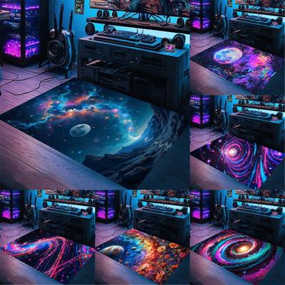 Sternenhimmel Teppich Esports Zimmer Verschleißfeste und Rutschfeste Bodenmatte für Kinderzimmer Wohnzimmer Schlafzimmer Gaming Teppich Heimdekoration