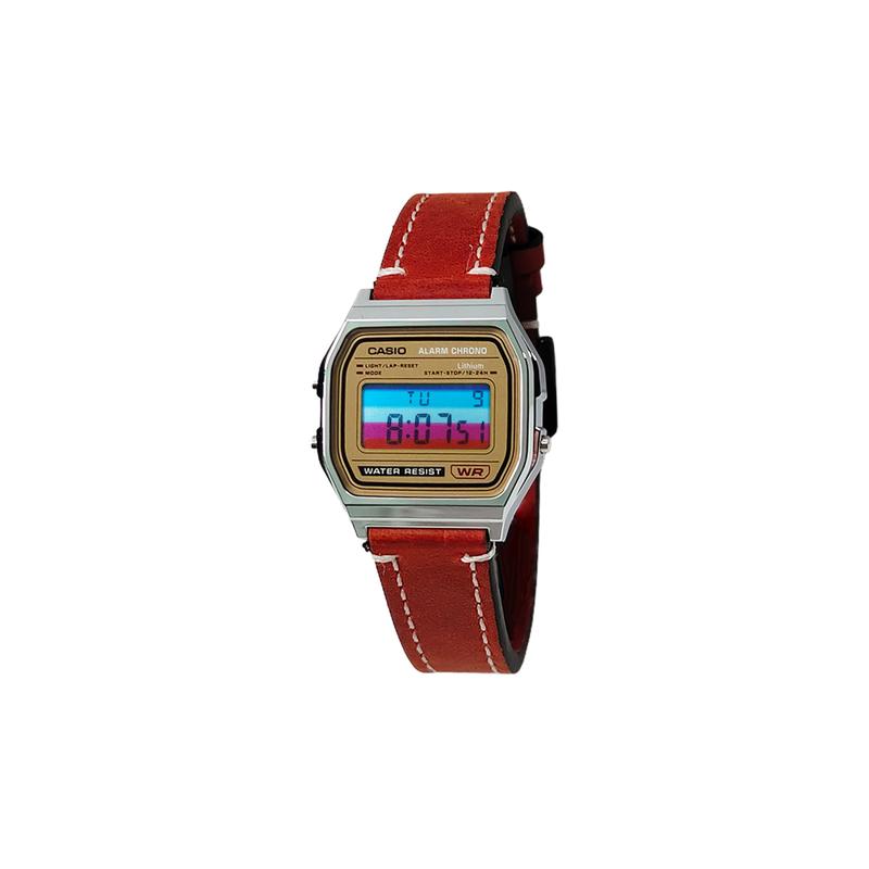 Casio Maßgeschneiderte Uhr modifizierte Serie Barbie rosa kariertes Zifferblatt silbernes Harzgehäuse klassische Retro kleine quadratische Uhr F-91WM-7A F-91WM-7A