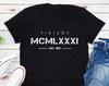 Vintage Born In 1981 T-Shirt, Roman Numerals Tee, 1981 Year Of Birth Shirt, 41st Birthday Gift