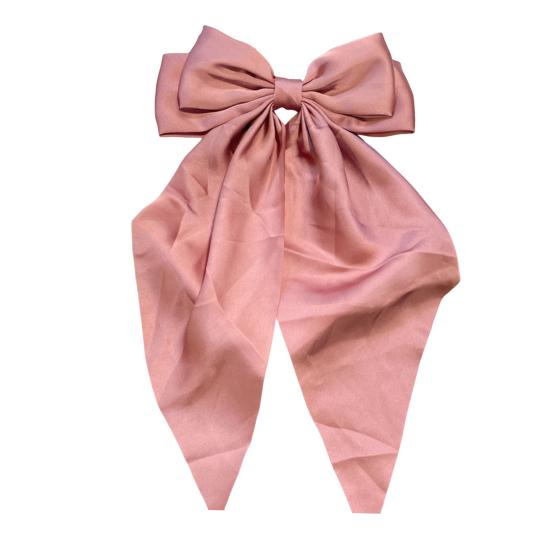 Women Hairpin Large Size Long Ribbon Bowknot Decor Spring Hair Clip Lightweight Back Head Hair Pin Hair Accessory