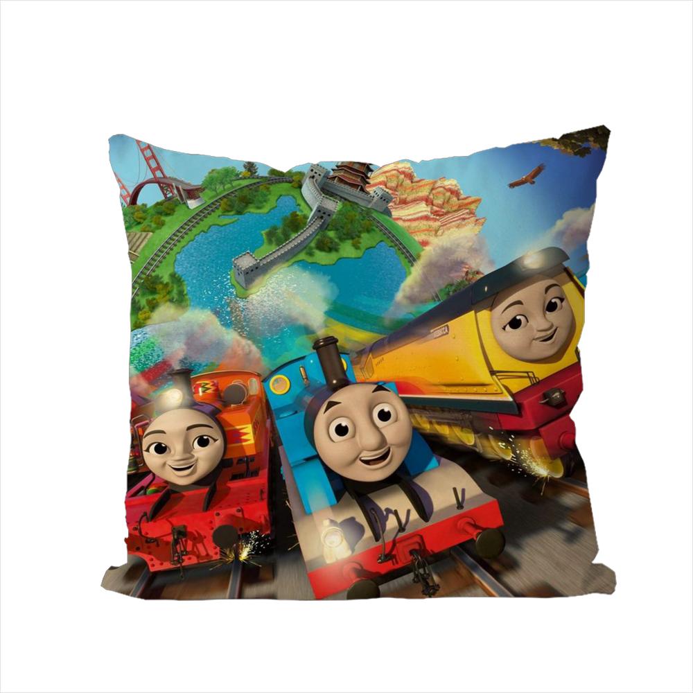 TThomas The Train Pillow Case For Car Sofa Decorative Home Doublesided Print Plush Square Throw Pillow Cushion Cover