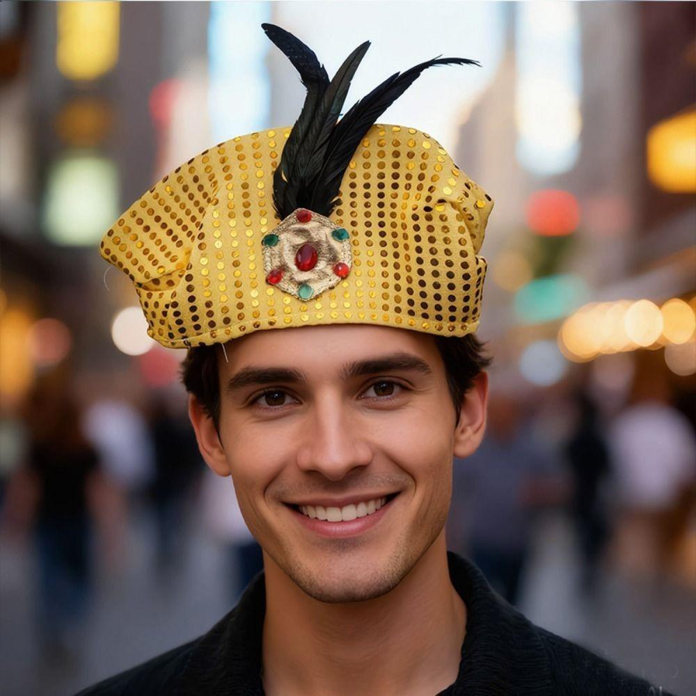 Dress Up Hat Funny Design Turban Hat Novelty Style Adult Size Prince Hat Photo Props Retro Style Sultan Hat Men Adult Costume