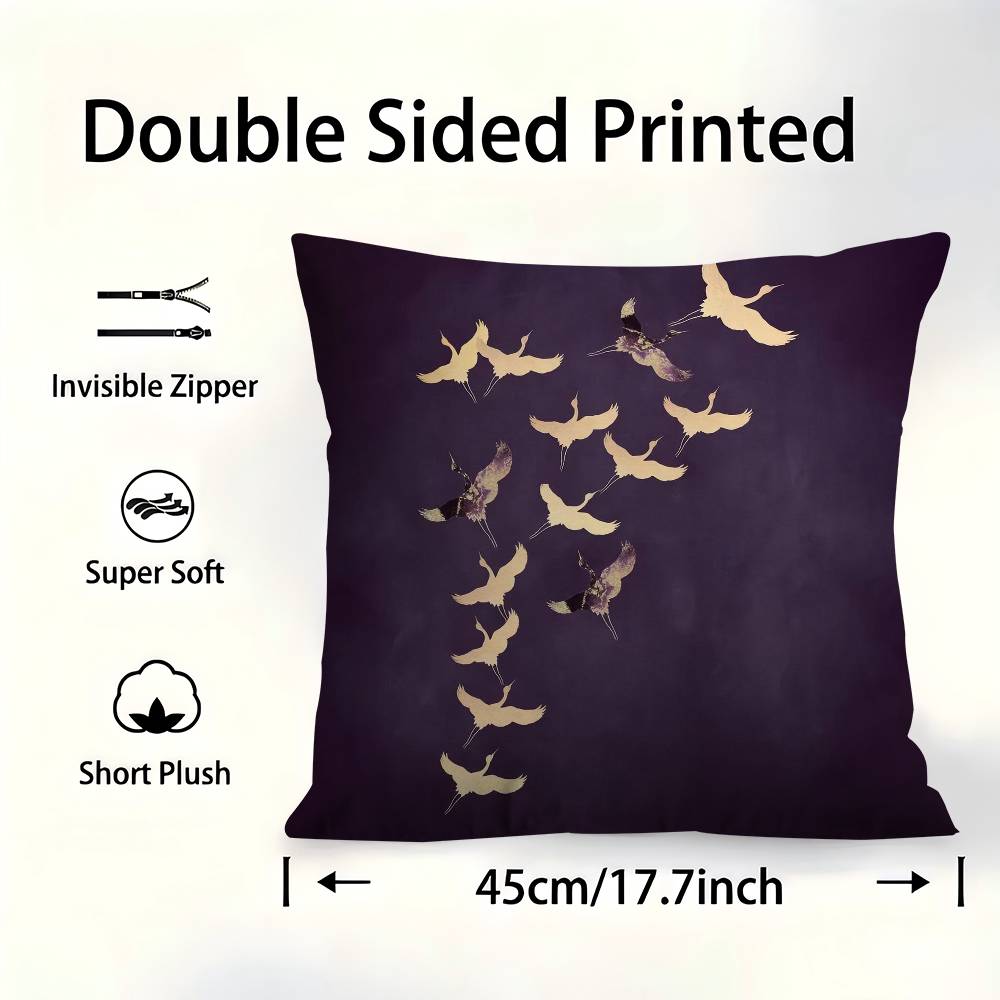 Sage Green Cranes Cushion Cover Pillowcase Upholstery Sofa Throw Pillow Home Decor Pillowcas