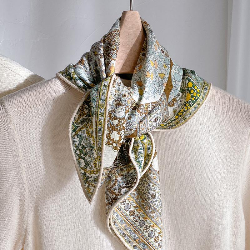 70% Wool 30% Real Silk Scarf Women Shawls Wraps Foulard High Quality Scarves Pashmina Female Hijab Bandana Bufanda Kerchief