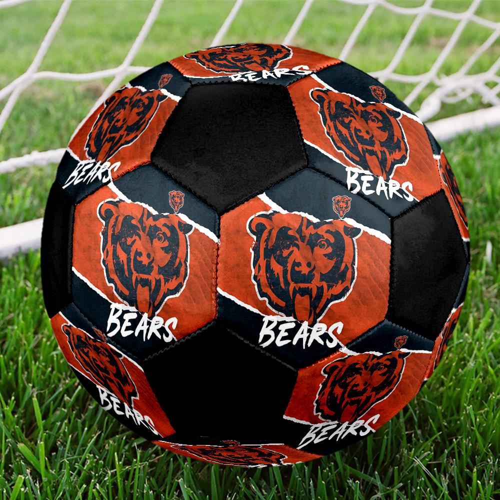 Chicago Bears Soccer Ball Colorful All Ages Machine Stitched PVC Competition Ready Durable High-Bounce.SIZE5